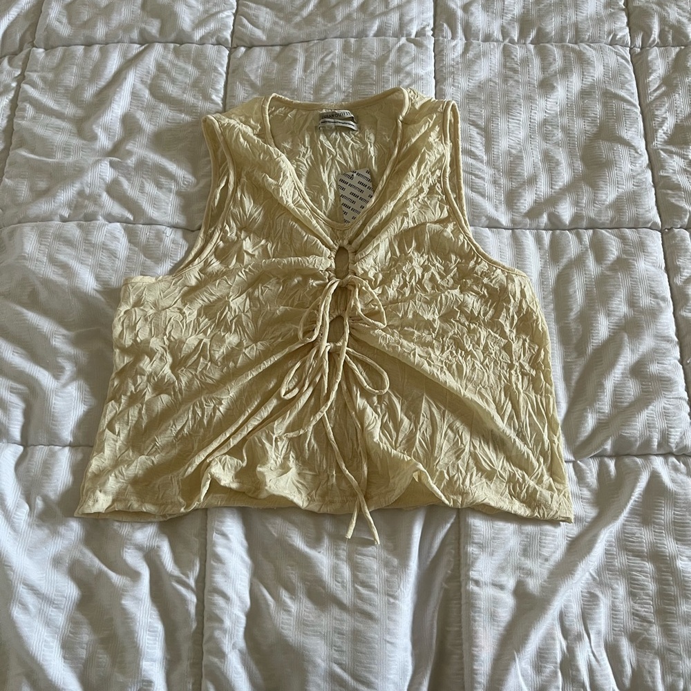 Cream textures tank top